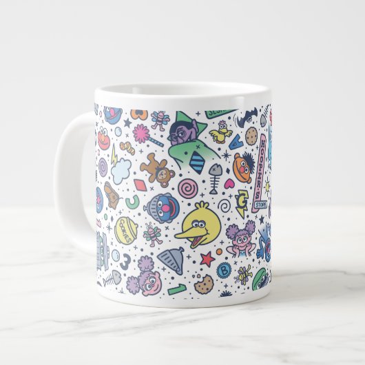 Sesamstraße | Sesame Pals Doodle Muster Jumbo-Tasse (Vorderseite Links)