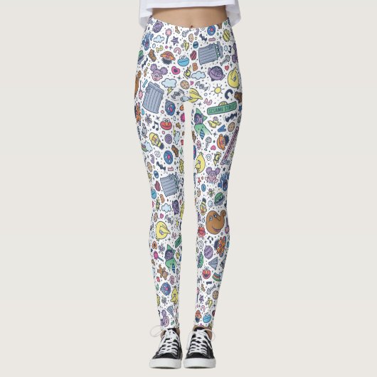Sesamstraße | Sesame Pals Doodle Muster Leggings (Vorderseite)