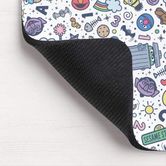 Sesamstraße | Sesame Pals Doodle Muster Mousepad (Ecke)