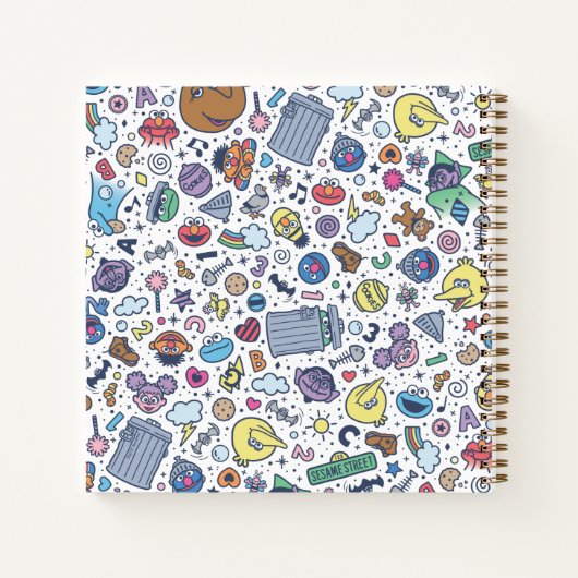 Sesamstraße | Sesame Pals Doodle Muster Notizblock (Rückseite)