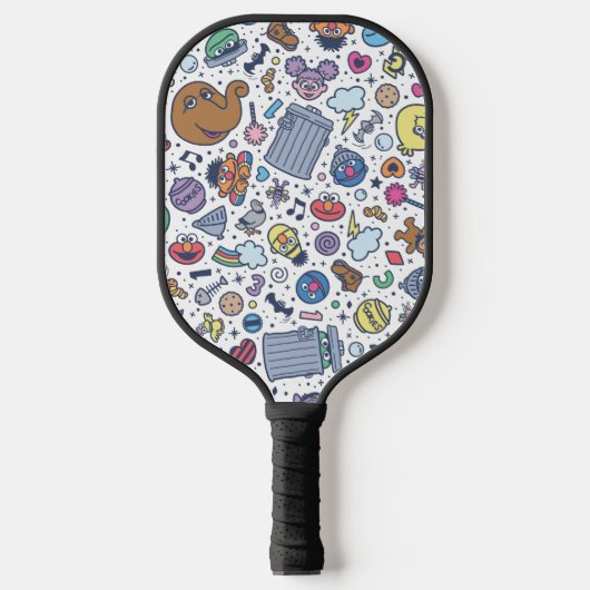 Sesamstraße | Sesame Pals Doodle Muster Pickleball Schläger (Vorderseite)