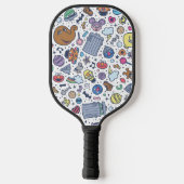 Sesamstraße | Sesame Pals Doodle Muster Pickleball Schläger (Rückseite)