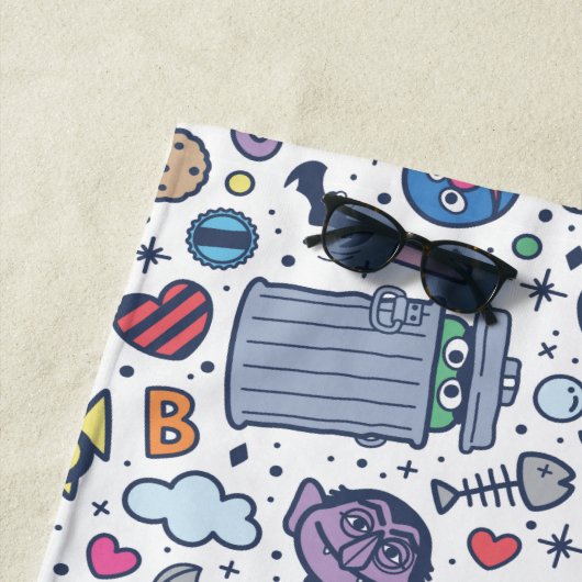 Sesamstraße | Sesame Pals Doodle Muster Strandtuch (Beispiel)