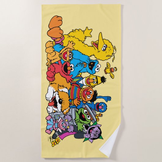Sesamstraße | Sesame Pals Group Portrait Strandtuch (Vorderseite)