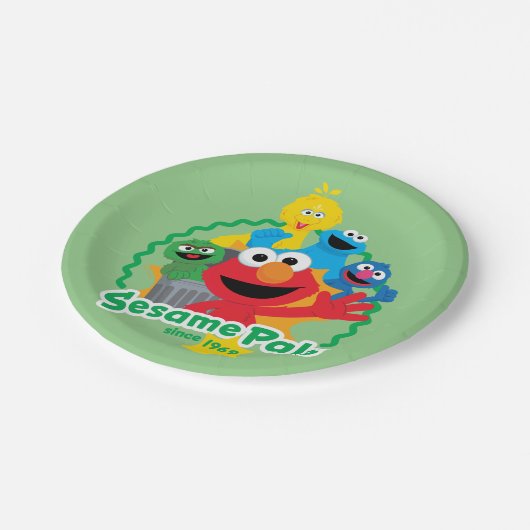 Sesamstraße | Sesame Pals seit 1969 Pappteller (Schrägansicht)