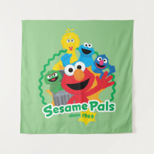 Sesamstraße Sesame Pals seit 1969 Wandteppich