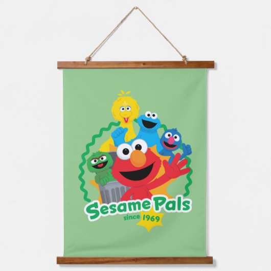 Sesamstraße | Sesame Pals seit 1969 Wandteppich Mit Holzrahmen (Vorderseite)
