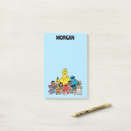 Sesamstraße | Sesampfel Ihren Namen hinzufügen Post-it Klebezettel (Auf Schreibtisch)