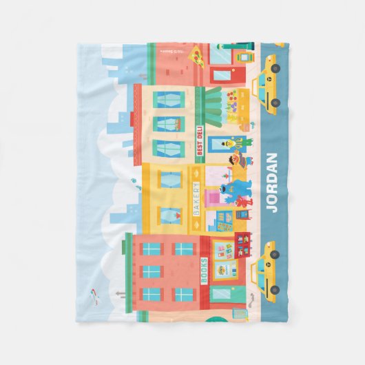 Sesamstraße | Sesamstraße Szene Fleecedecke (Vorderseite)