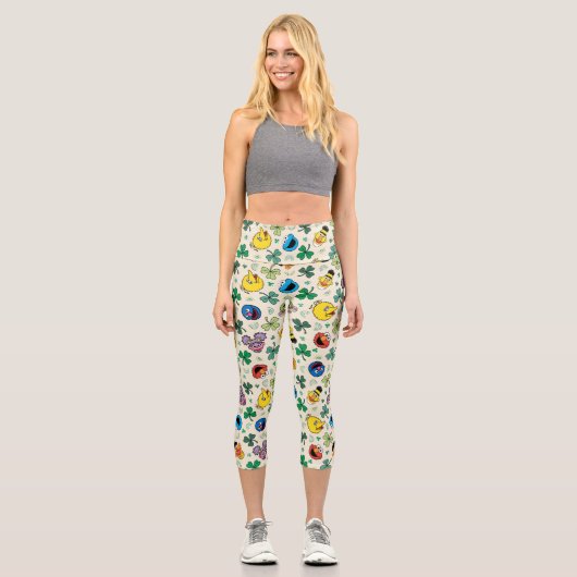 Sesamstraße St. Patrick's Day Pattern Capri Leggings (Vorderseite)