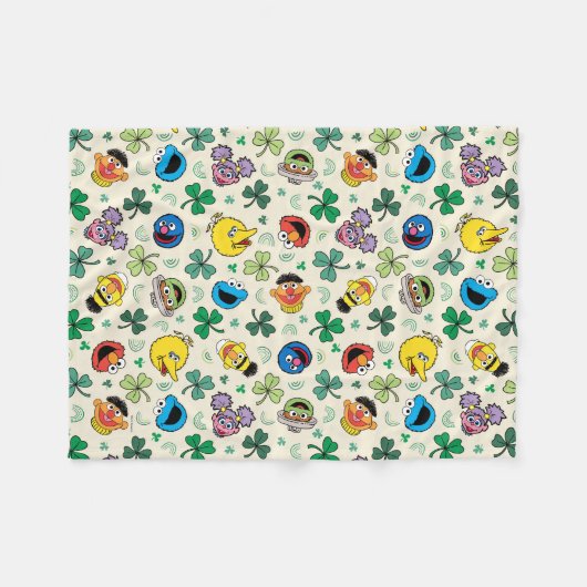 Sesamstraße St. Patrick's Day Pattern Fleecedecke (Vorderseite (Horizontal))