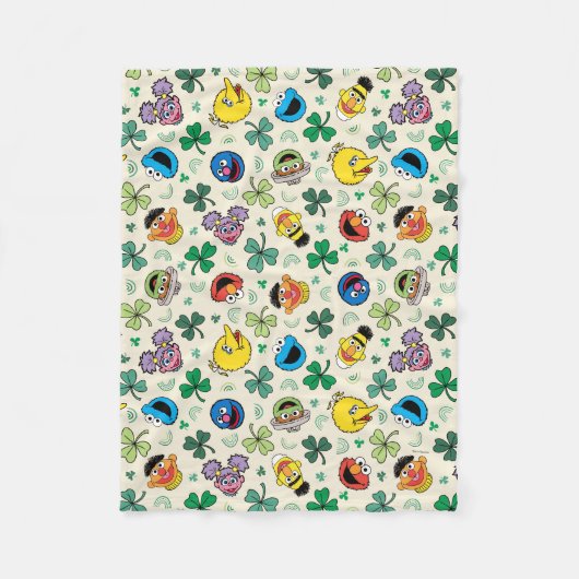 Sesamstraße St. Patrick's Day Pattern Fleecedecke (Vorderseite)