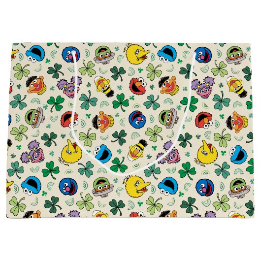 Sesamstraße St. Patrick's Day Pattern Große Geschenktüte (Vorderseite)