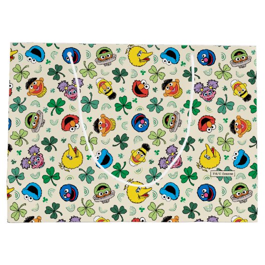 Sesamstraße St. Patrick's Day Pattern Große Geschenktüte (Rückseite)