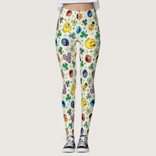 Sesamstraße St. Patrick's Day Pattern Leggings (Vorderseite)