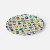 Sesamstraße St. Patrick's Day Pattern Pappteller (Schrägansicht)