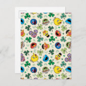 Sesamstraße St. Patrick's Day Pattern Postkarte (Vorne/Hinten)