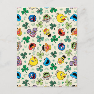 Sesamstraße St. Patrick's Day Pattern Postkarte