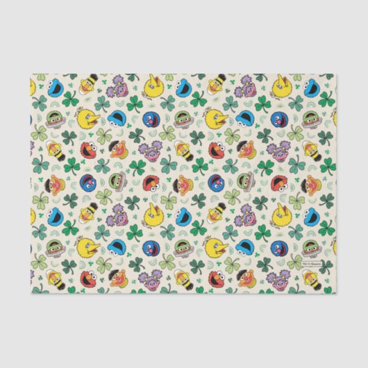 Sesamstraße St. Patrick's Day Pattern Seidenpapier (Vorderseite)