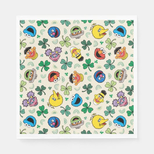 Sesamstraße St. Patrick's Day Pattern Serviette (Vorderseite)