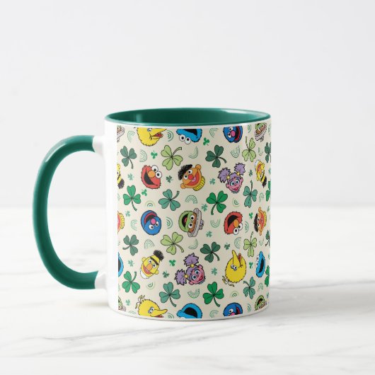 Sesamstraße St. Patrick's Day Pattern Tasse (Links)