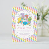 Sesamstraße | Stripped Baby Birthday Danke Einladung (Stehend Vorderseite)
