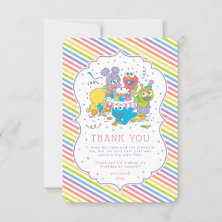 Sesamstraße | Stripped Baby Birthday Danke Einladung
