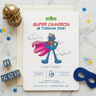 Sesamstraße | Super Grover Birthday Einladung