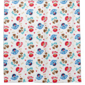 Sesamstraße | Tango, Elmo & Grover Muster Duschvorhang (Vorderseite)