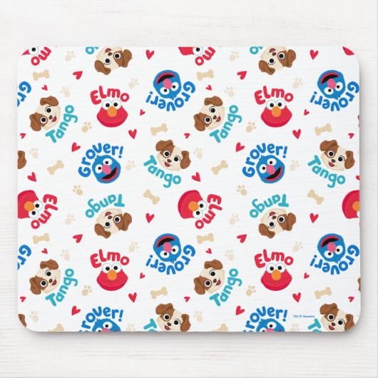Sesamstraße | Tango, Elmo & Grover Muster Mousepad (Vorne)