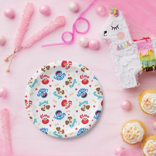 Sesamstraße | Tango, Elmo & Grover Muster Pappteller (Party)