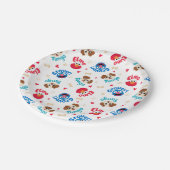 Sesamstraße | Tango, Elmo & Grover Muster Pappteller (Schrägansicht)