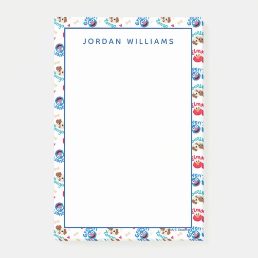 Sesamstraße | Tango, Elmo & Grover Muster Post-it Klebezettel (Vorderseite)