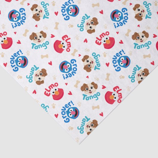 Sesamstraße | Tango, Elmo & Grover Muster Seidenpapier (Ausschnitt)