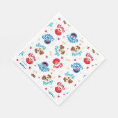 Sesamstraße | Tango, Elmo & Grover Muster Serviette (Ecke)