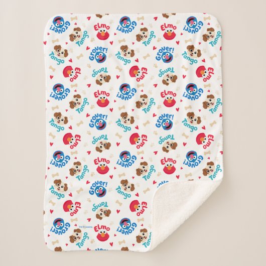 Sesamstraße | Tango, Elmo & Grover Muster Sherpadecke (Vorderseite)