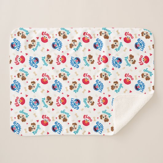 Sesamstraße | Tango, Elmo & Grover Muster Sherpadecke (Vorderseite (Horizontal))