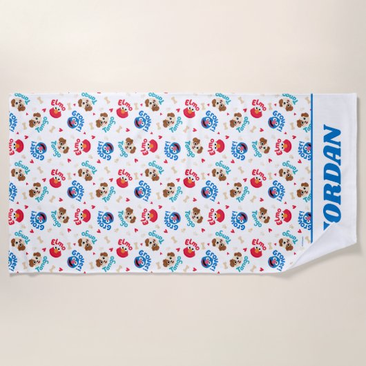 Sesamstraße | Tango, Elmo & Grover Muster Strandtuch (Vorderseite)