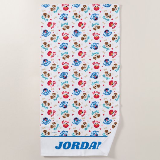 Sesamstraße | Tango, Elmo & Grover Muster Strandtuch (Vorderseite)