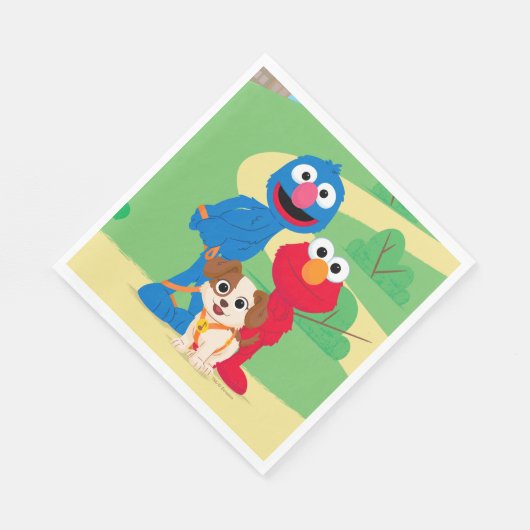Sesamstraße | Tango mit Grover & Elmo Serviette (Ecke)