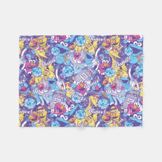 Sesamstraße| Tanzmuster Fleecedecke (Vorderseite (Horizontal))