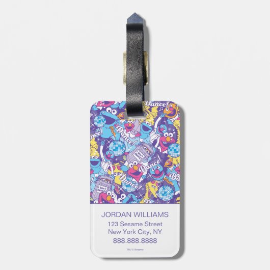 Sesamstraße| Tanzmuster Gepäckanhänger (Rückseite vertikal)