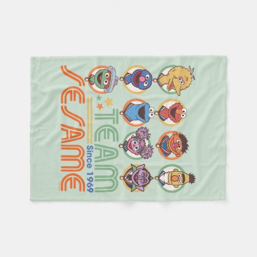 Sesamstraße | Team Sesame Seit 1969 Fleecedecke (Vorderseite (Horizontal))