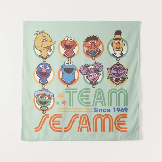 Sesamstraße | Team Sesame Seit 1969 Wandteppich (Vorderseite)