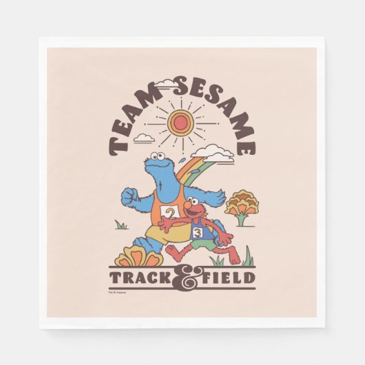 Sesamstraße | Team Sesame Track & Field Serviette (Vorderseite)