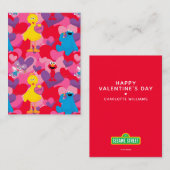 Sesamstraße | Valentinsmuster Mitteilungskarte (Vorne/Hinten)