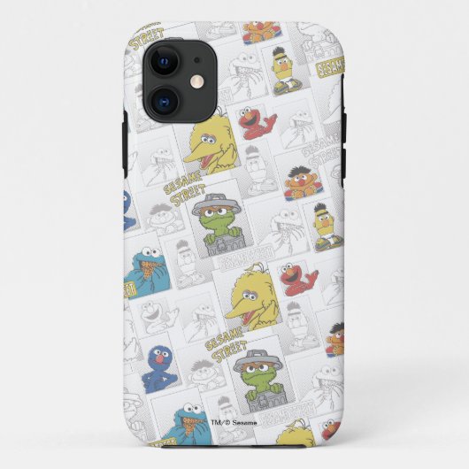 Sesamstraße Vintage Comic Muster Case-Mate iPhone Hülle (Rückseite)