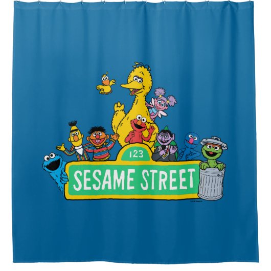 Sesamstraße | Vollfarbige Pals Duschvorhang (Vorderseite)