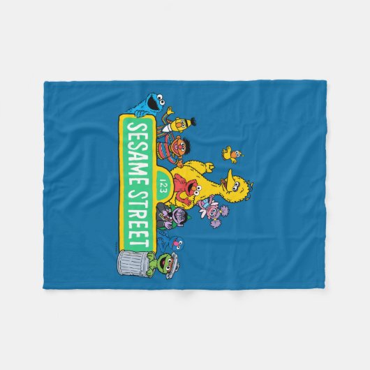 Sesamstraße | Vollfarbige Pals Fleecedecke (Vorderseite (Horizontal))