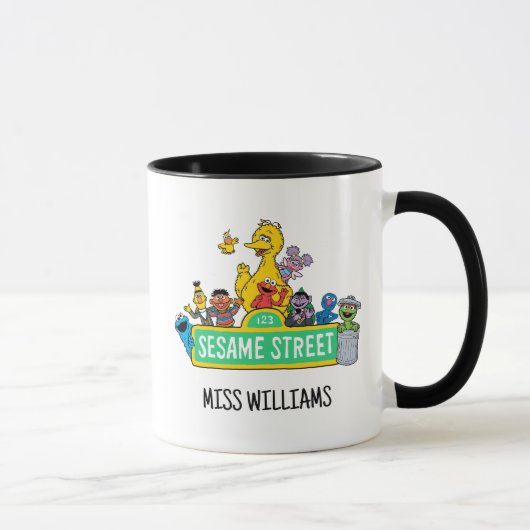 Sesamstraße | Vollfarbige Pals | Name hinzufügen Tasse (Rechts)